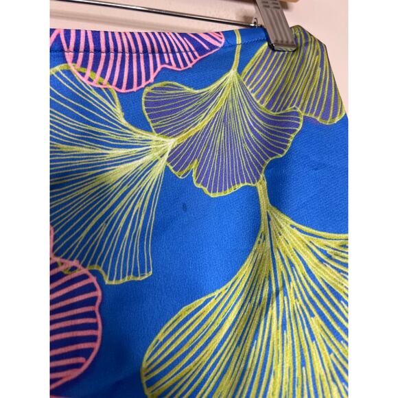 NWT PatBo Ocean Leaf Fringe Trim Pull-On Bathing Suit Sarong Blue Size: XS - Picture 6 of 7